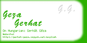 geza gerhat business card